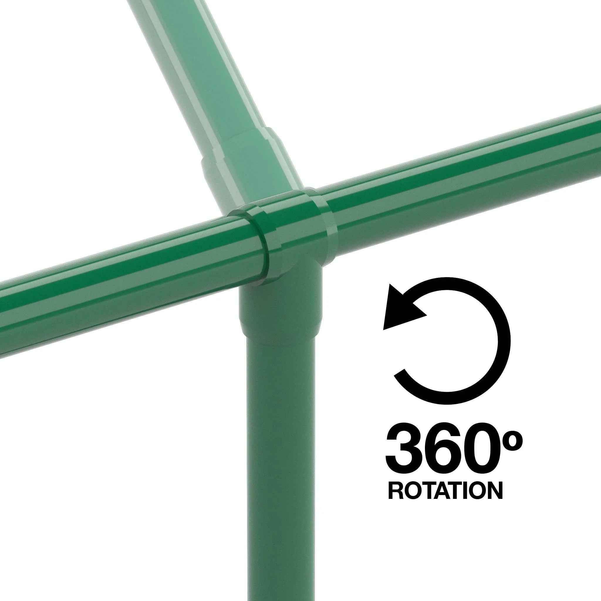 1-1/4 in. Slip Sling PVC Tee, Furniture Grade - Green