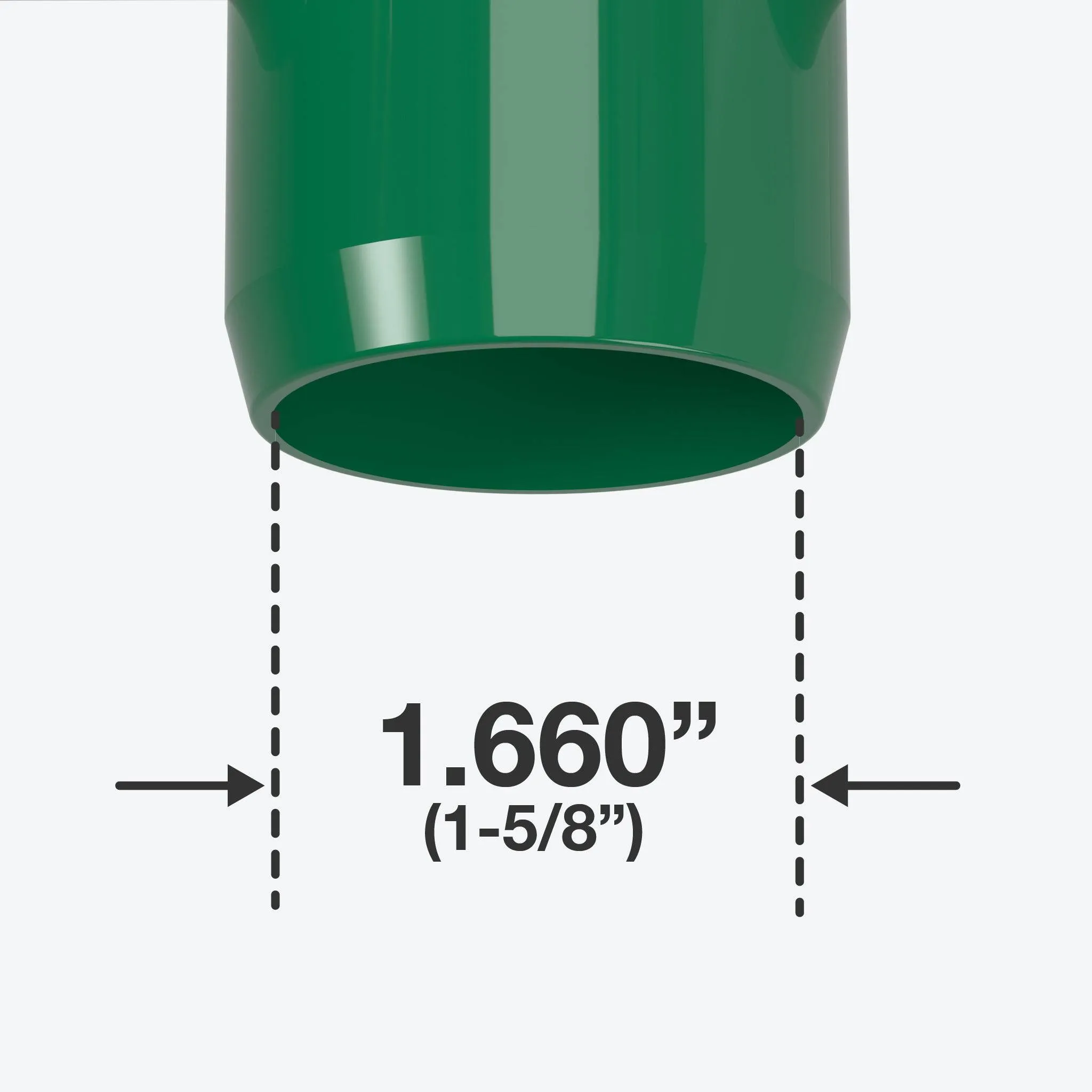 1-1/4 in. Slip Sling PVC Tee, Furniture Grade - Green
