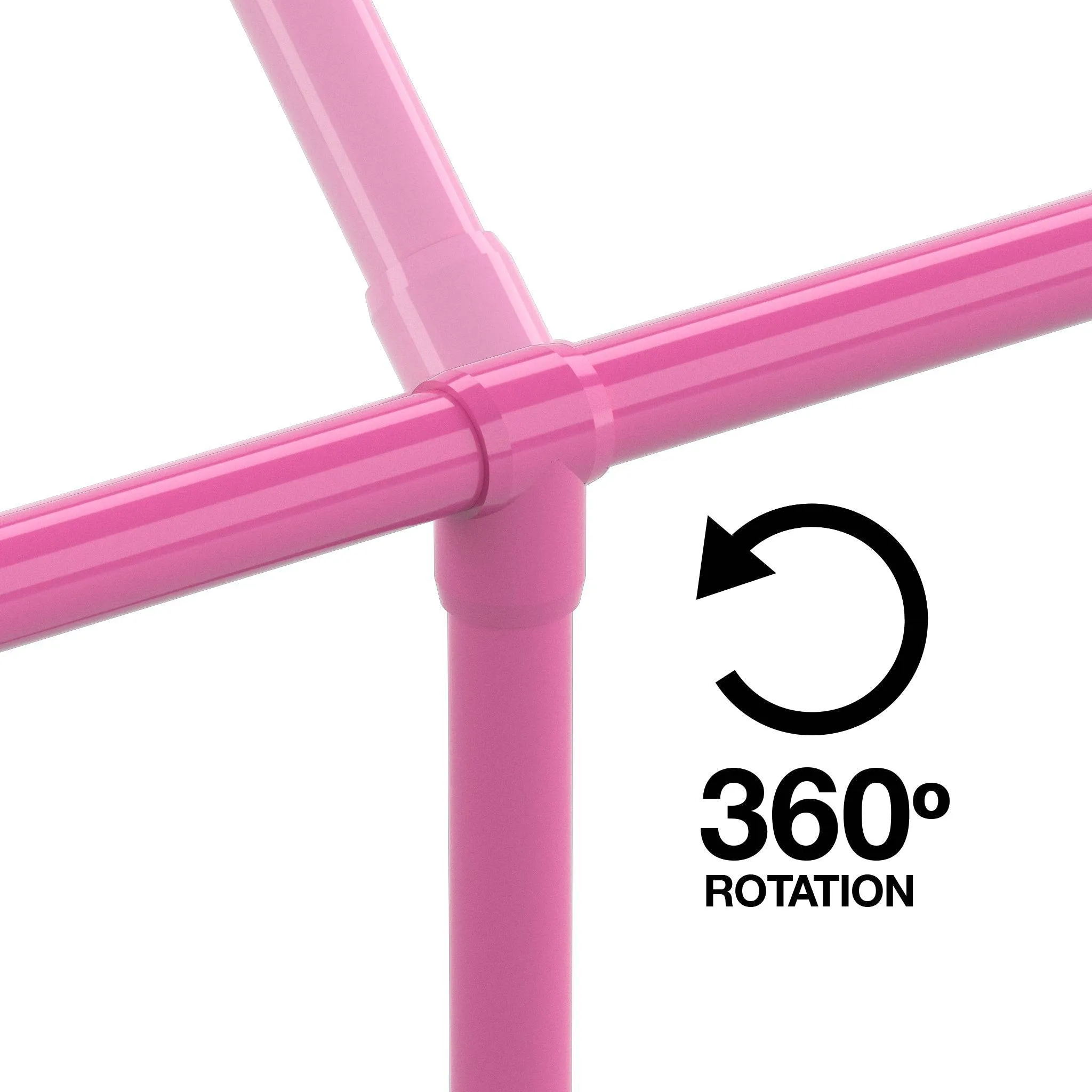 1/2 in. Slip Sling PVC Tee, Furniture Grade - Pink