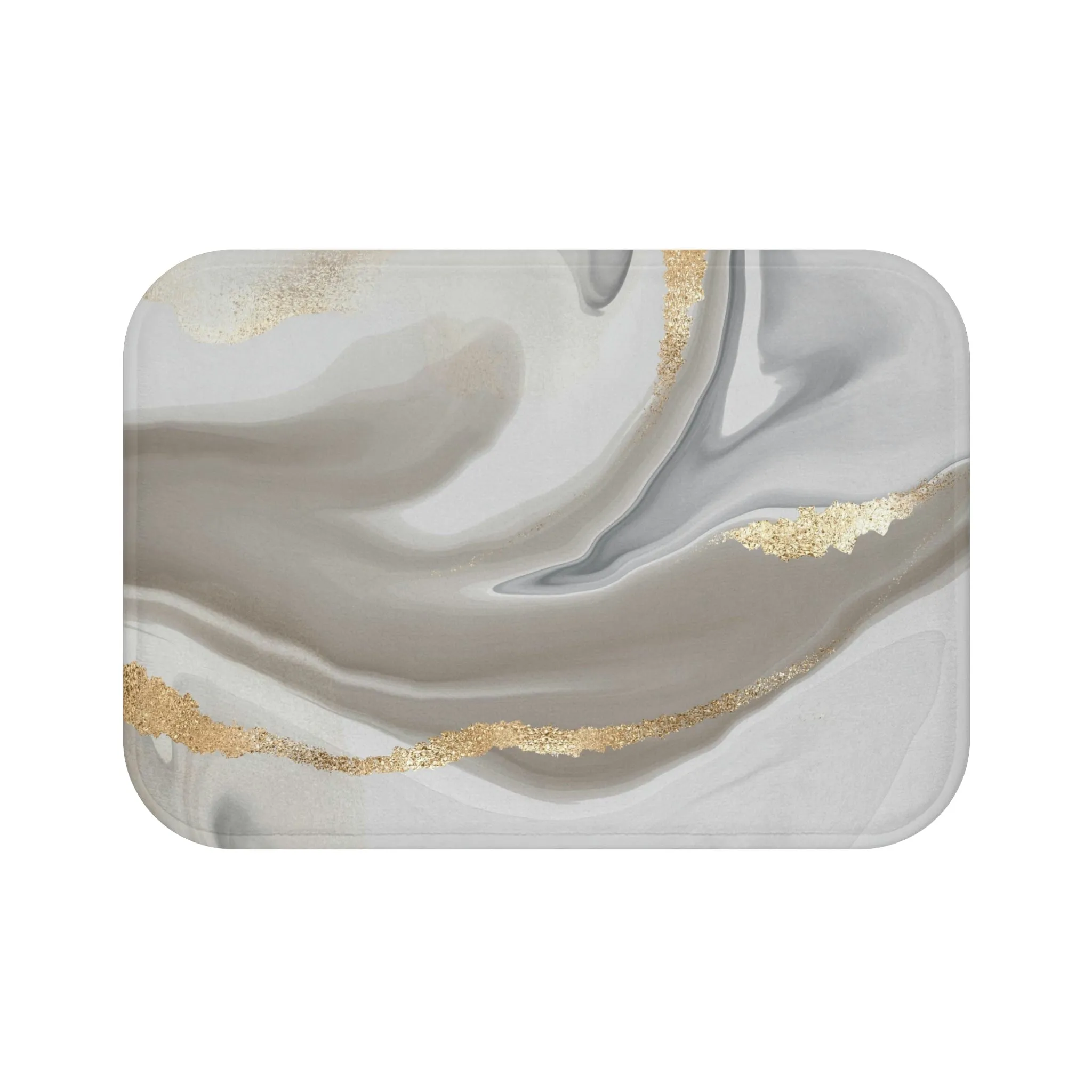 Abstract Boho Bath, Kitchen Mat | Gray Beige White Ombre