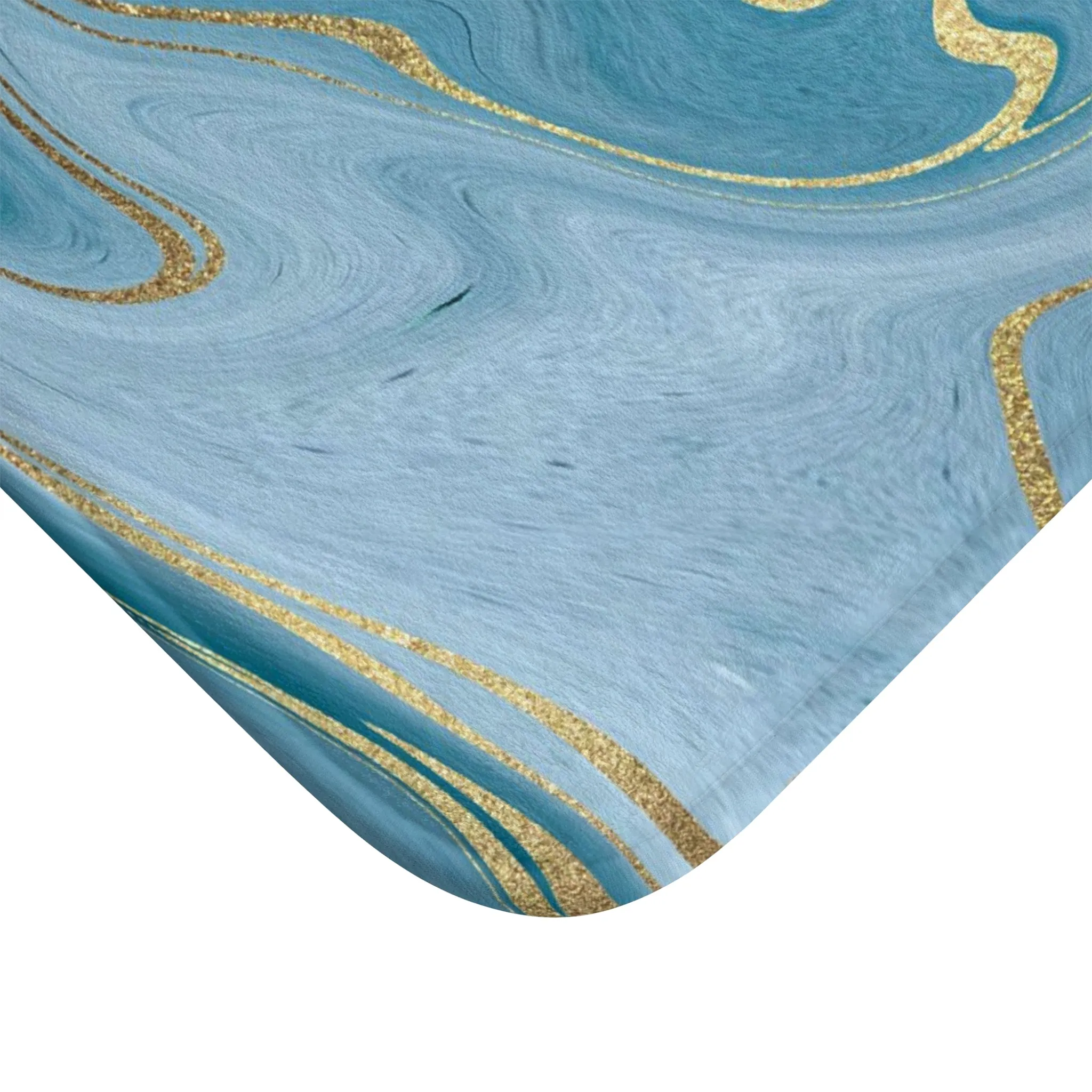 Abstract Boho Bath, Kitchen Mat, Rug | Navy Blue Ombre Marble Print