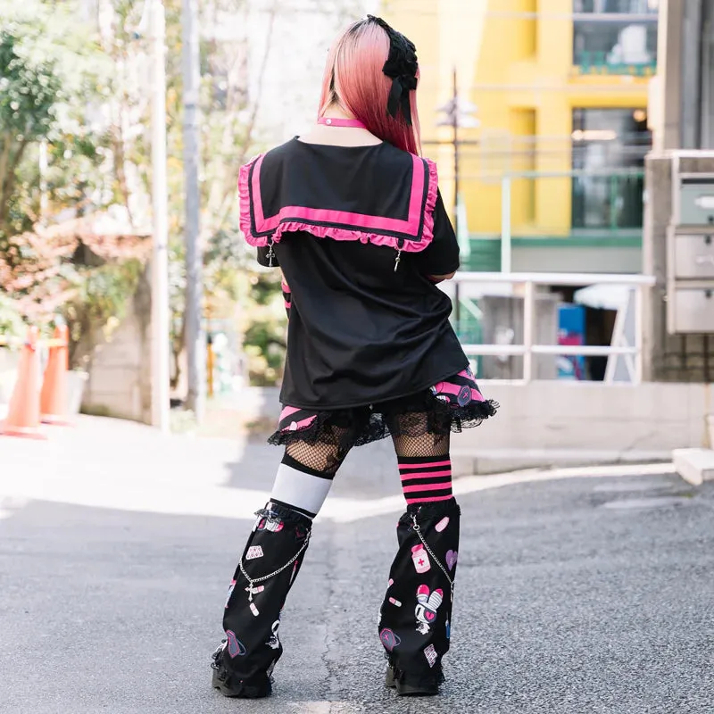 ACDC RAG Yami Kawaii Punk Menhera-chan Sailor Tee - Black