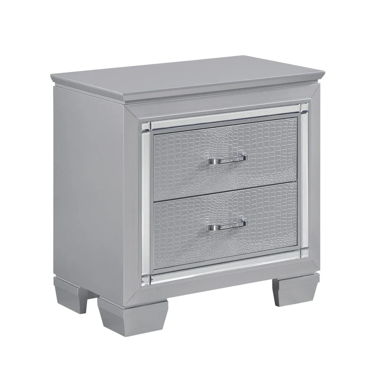 Allura Silver Night Stand, LED Lighting