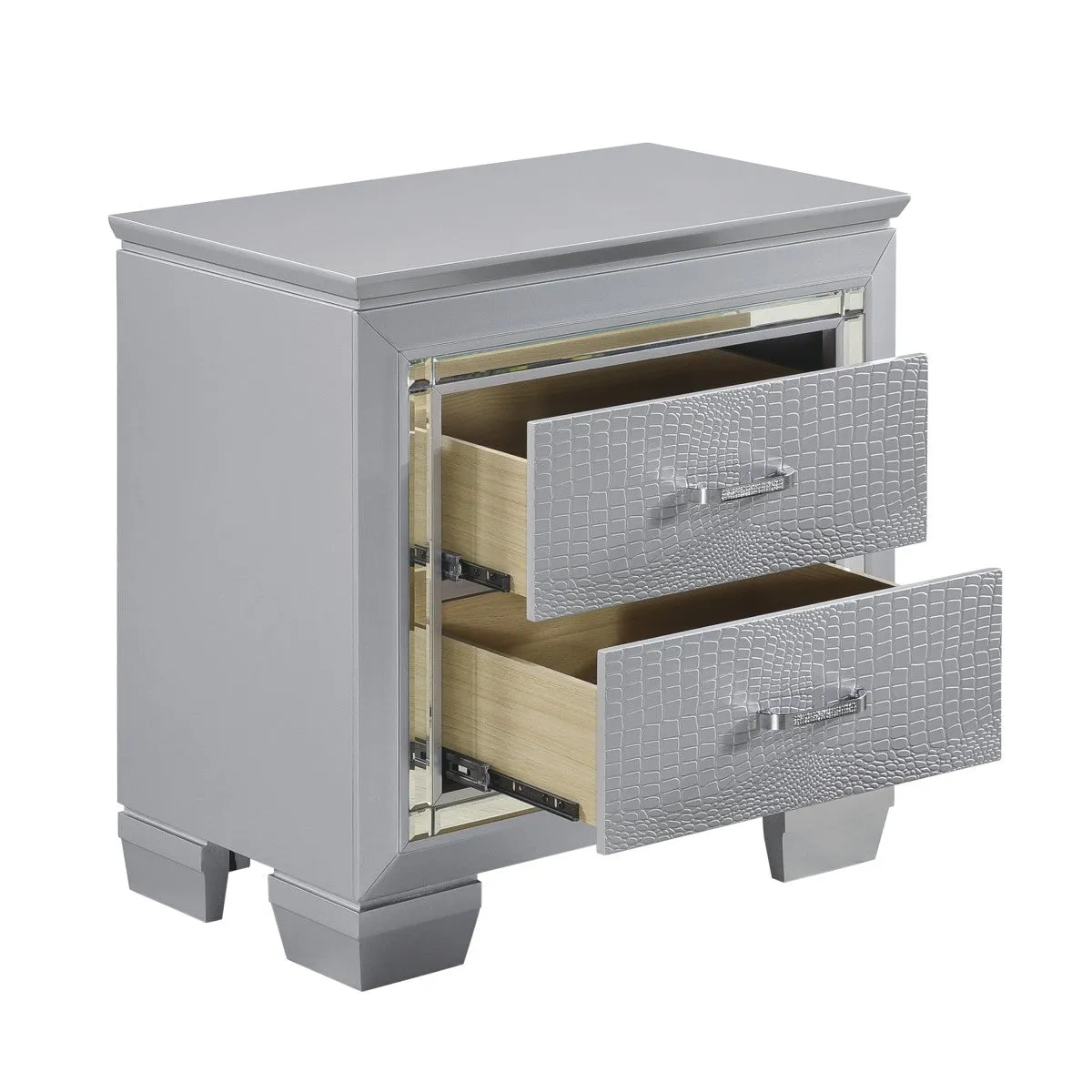 Allura Silver Night Stand, LED Lighting