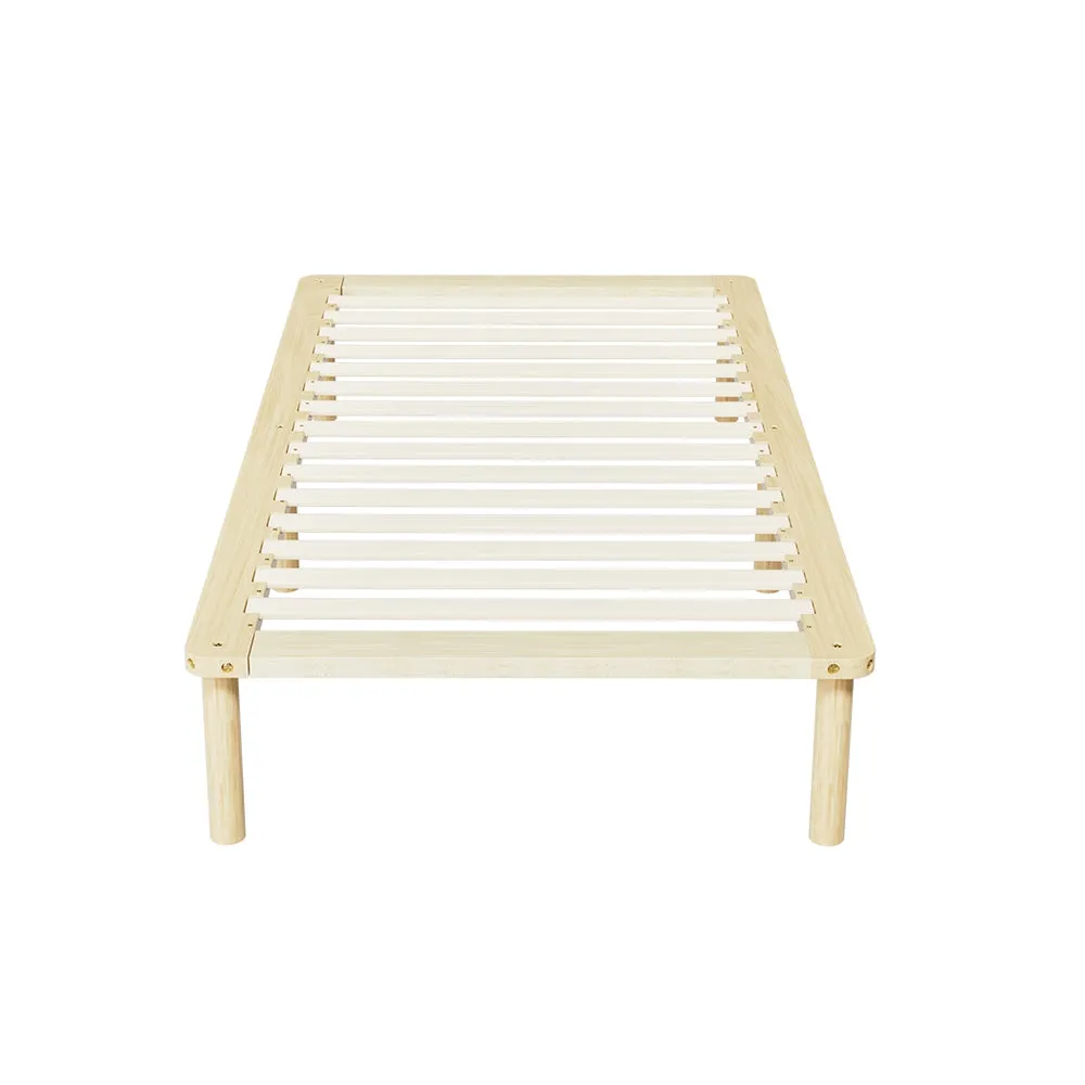 Amba Minimalist Single Wooden Bed Frame Pine