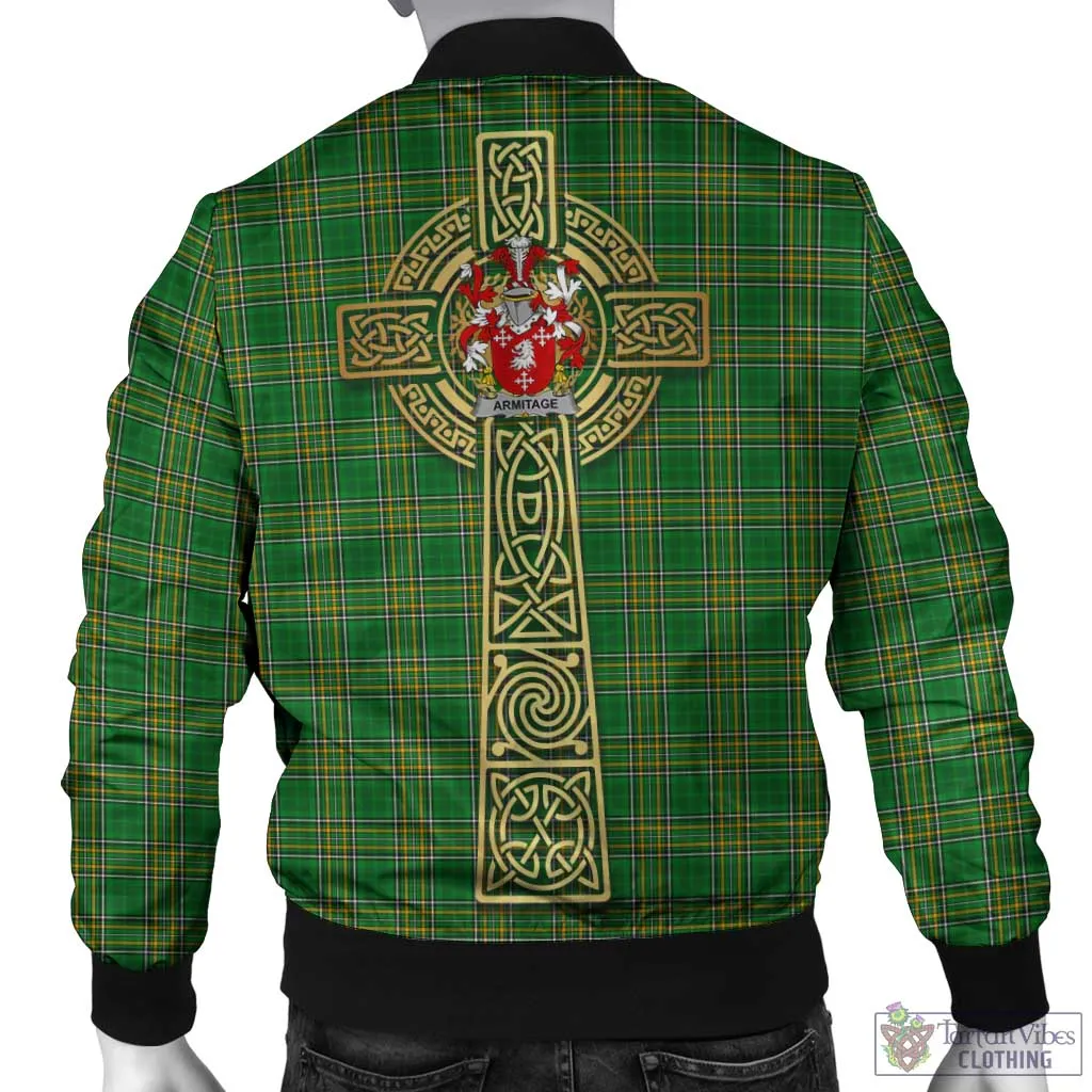 Armitage Irish Clan Tartan Bomber Jacket with Coat of Arms Celtic Tree of Life Style