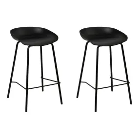 Artiss Set of 2 Metal Bar Stools - Black