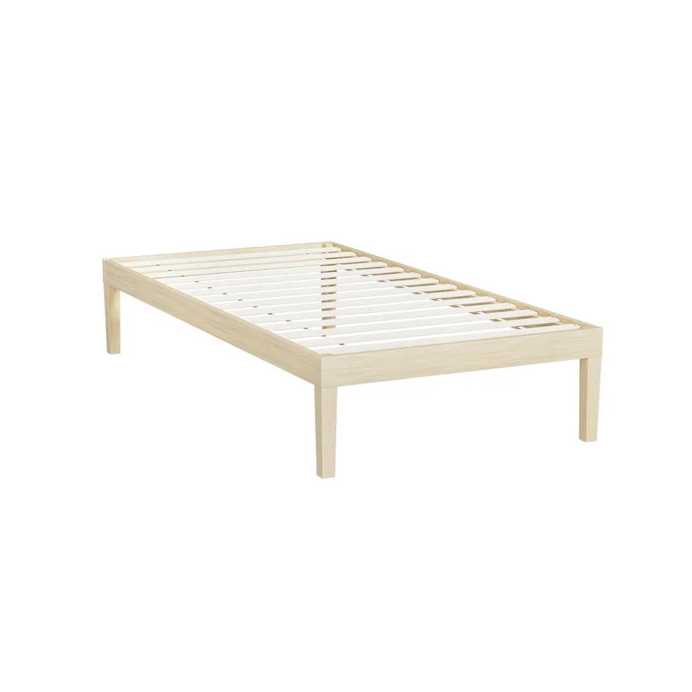 Bruno Minimalist Single Solid Pinewood Bed Frame