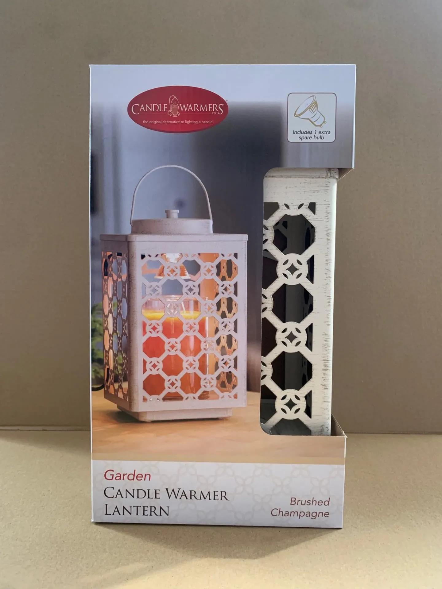 Candle Warmer Lantern - Brushed Champagne