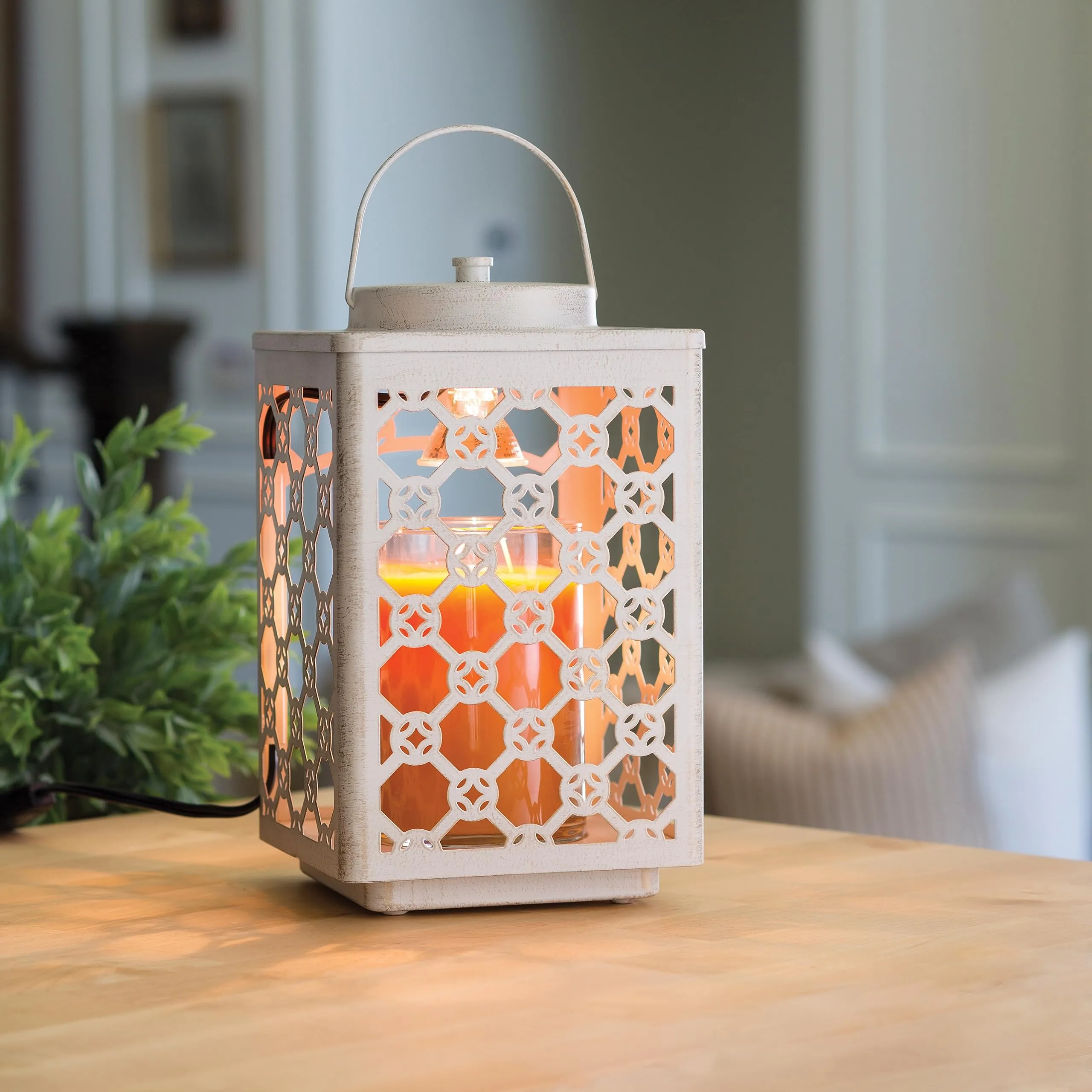 Candle Warmer Lantern - Brushed Champagne