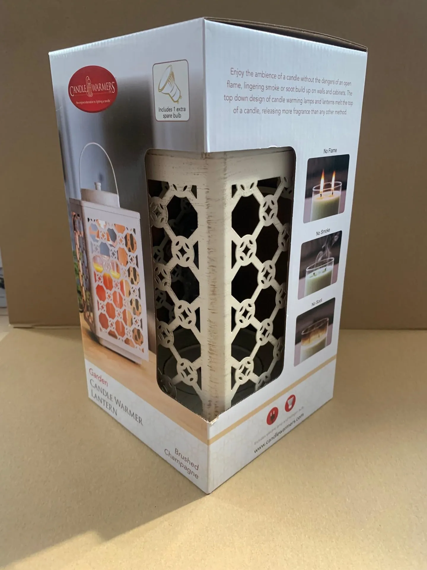 Candle Warmer Lantern - Brushed Champagne
