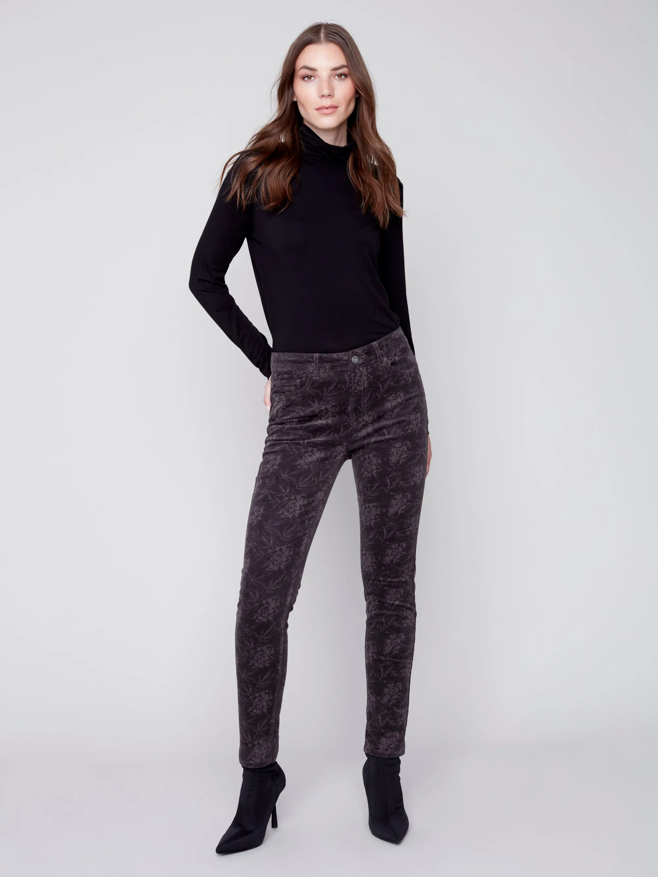 Charlie B Fall 2023-C5370P-729B-Corduroy Pant-Grey