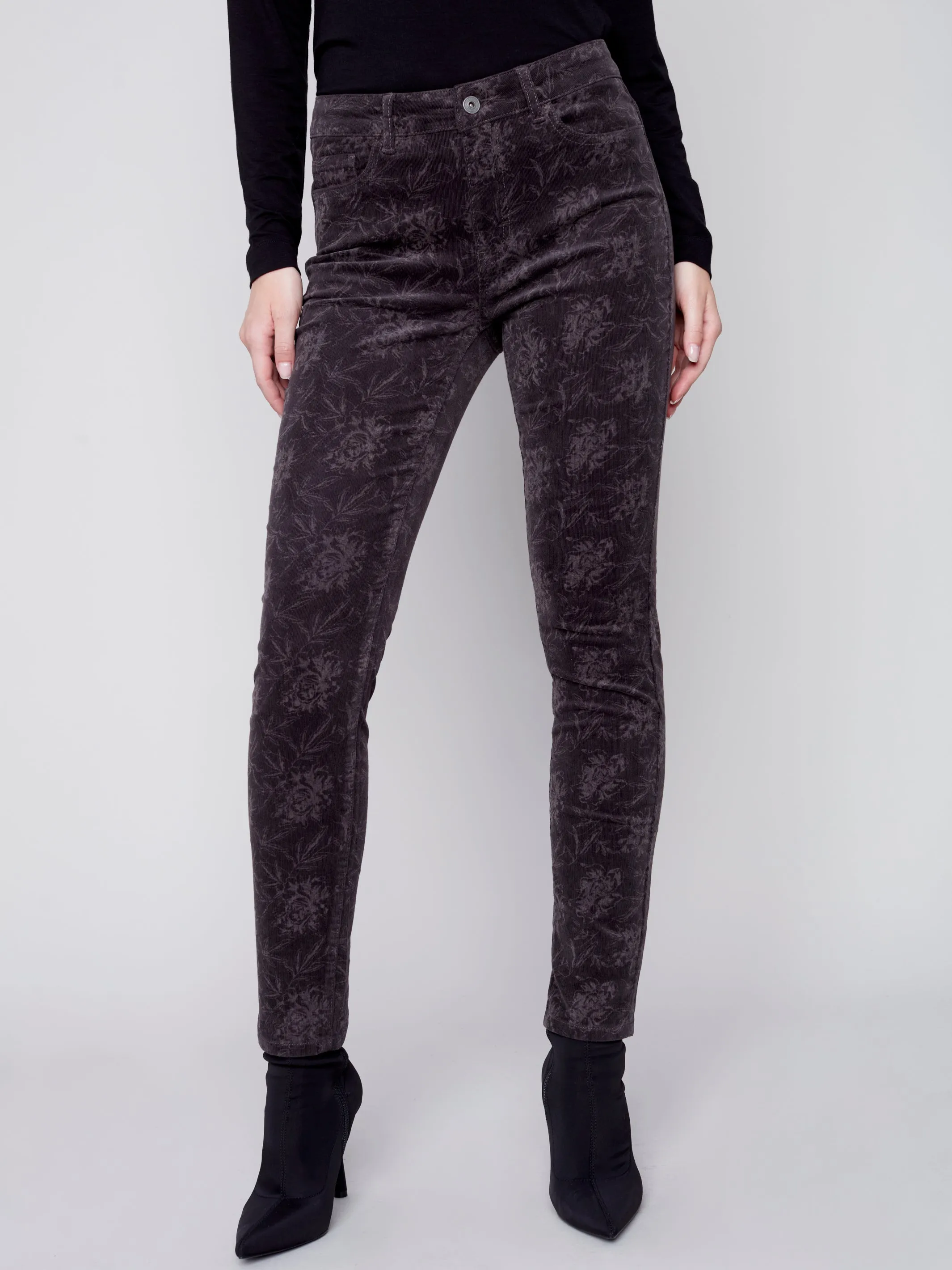 Charlie B Fall 2023-C5370P-729B-Corduroy Pant-Grey