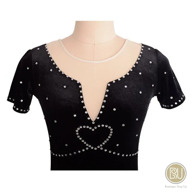 Competition Figure Skating Dress, Shorts Sleeves , Available in 9 Colors