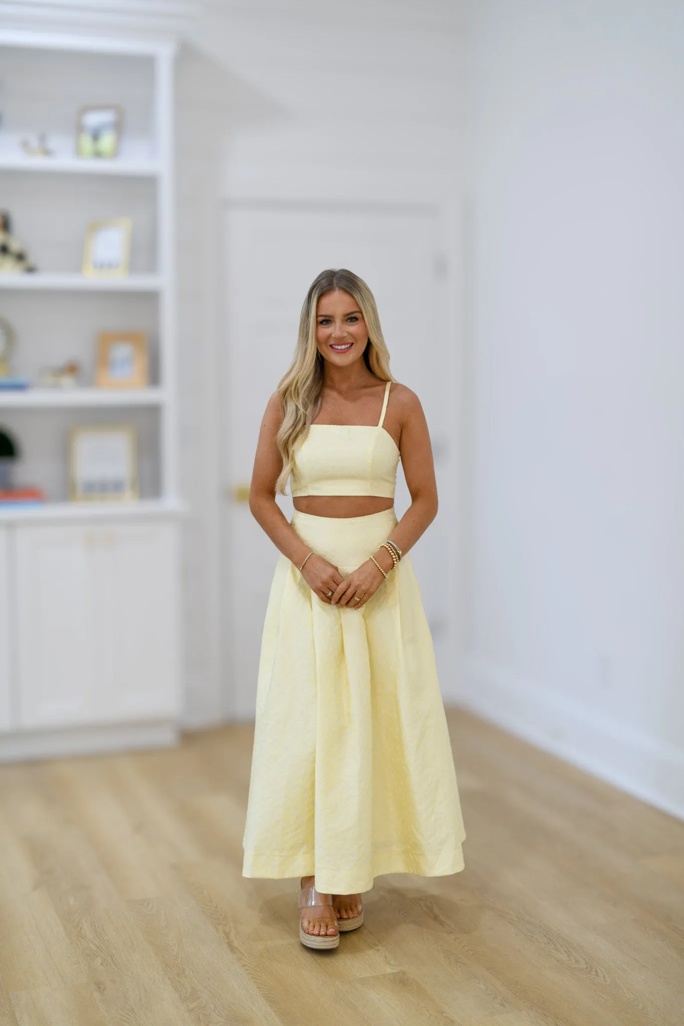Cyndi Midi Skirt Set - Yellow