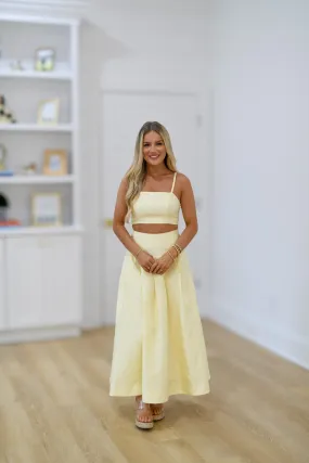 Cyndi Midi Skirt Set - Yellow