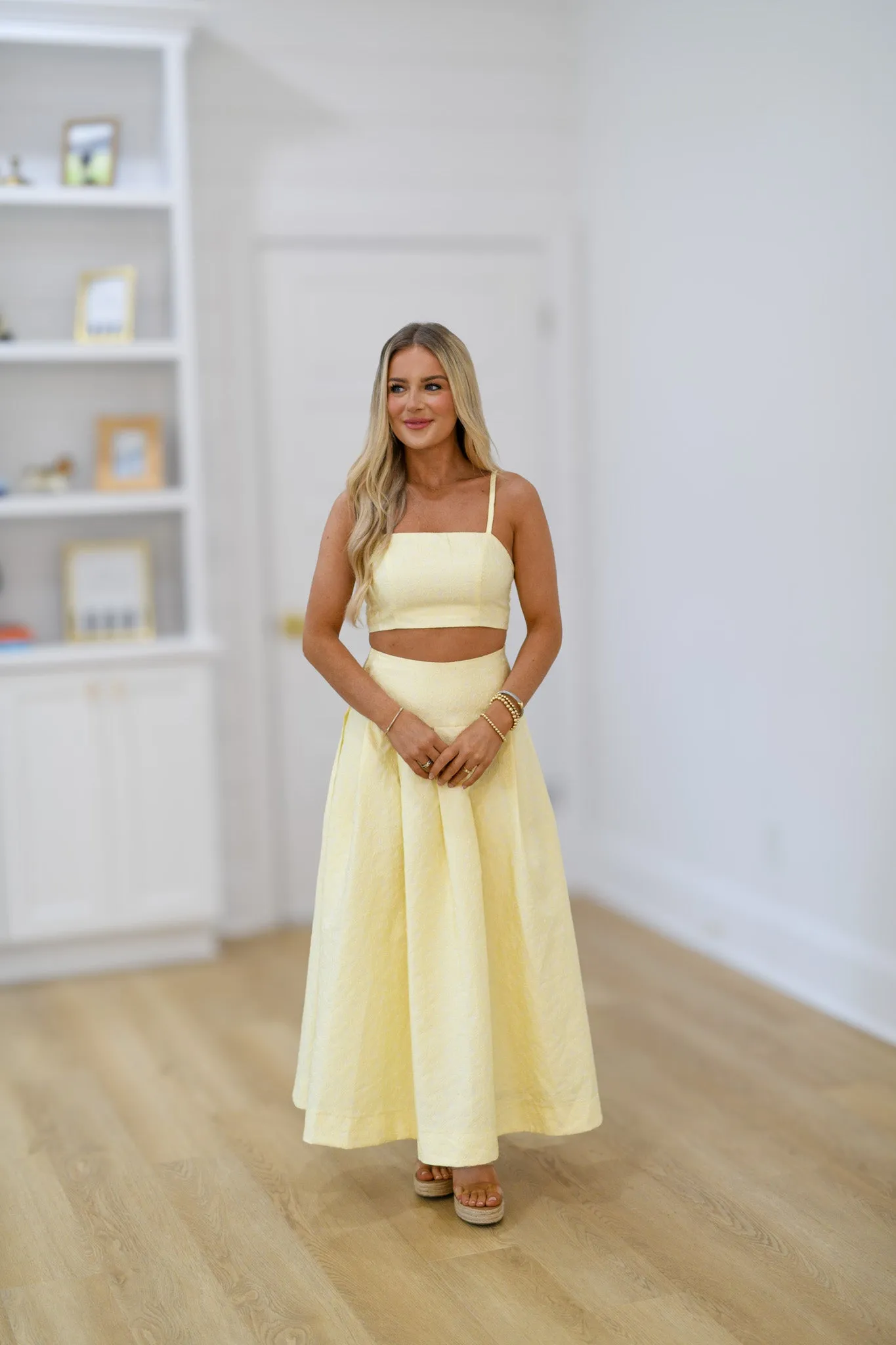 Cyndi Midi Skirt Set - Yellow