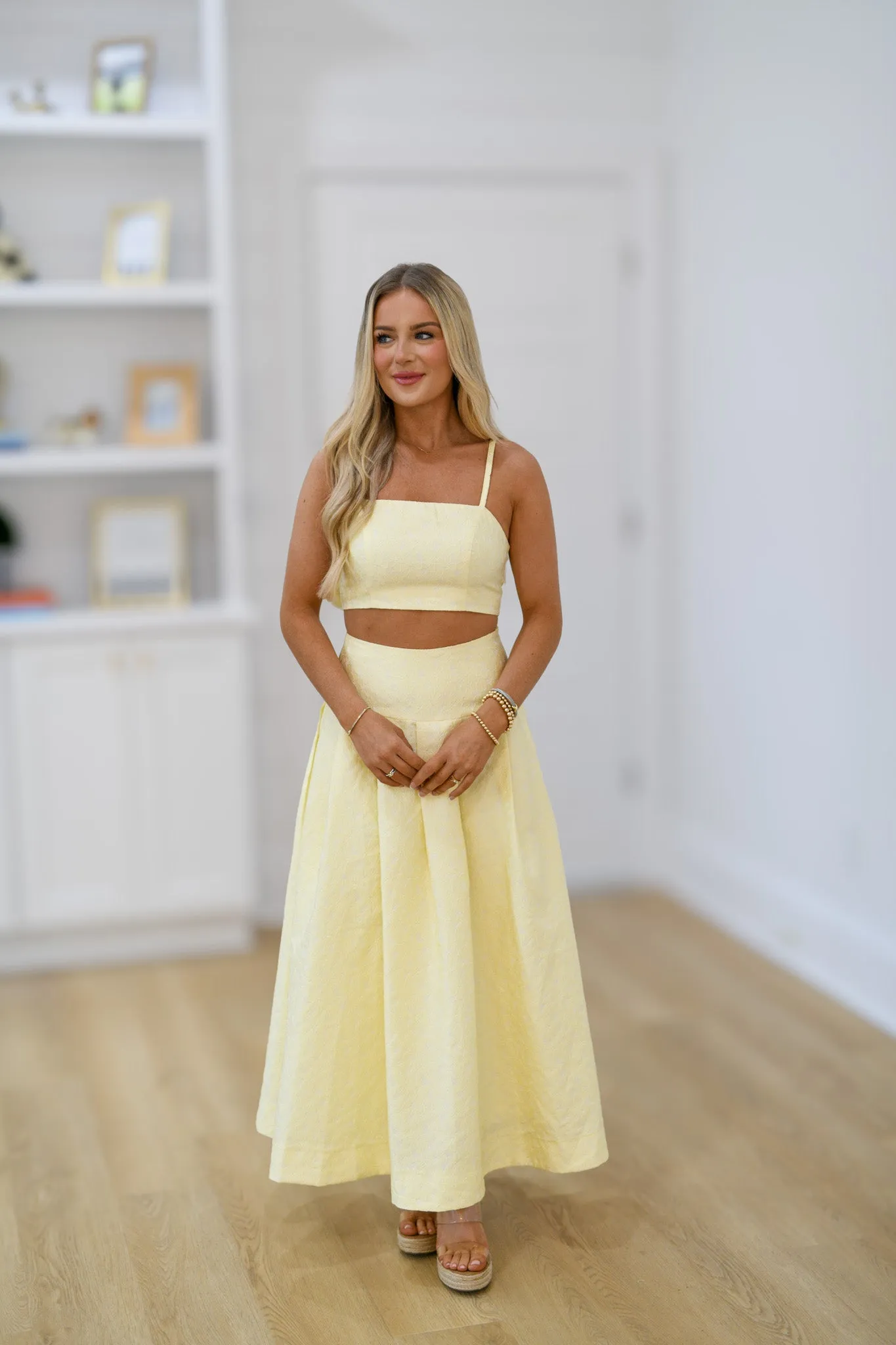 Cyndi Midi Skirt Set - Yellow