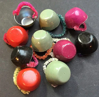 Early Recycling - 10 Tiny Tin Cups Made from Old Tin Cans