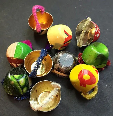 Early Recycling - 10 Tiny Tin Cups Made from Old Tin Cans