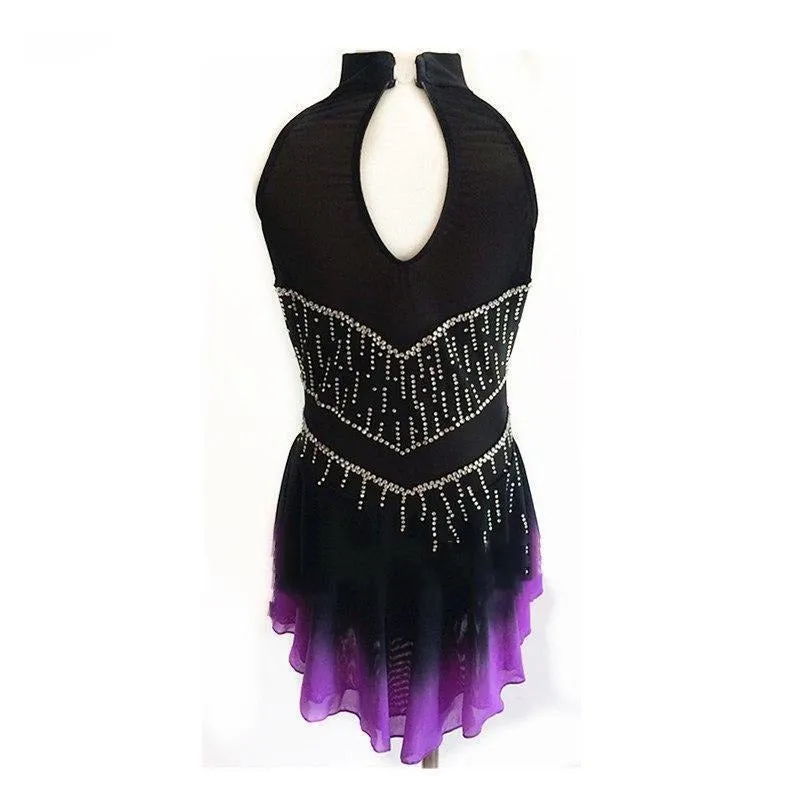 Figure Skating Dress Black to Purple Ombre Sleeveless BSU3182.22