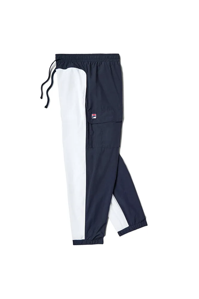 Fila Peacoat Bicolor Track Pants With Contrast Sides And Cargo Pockets