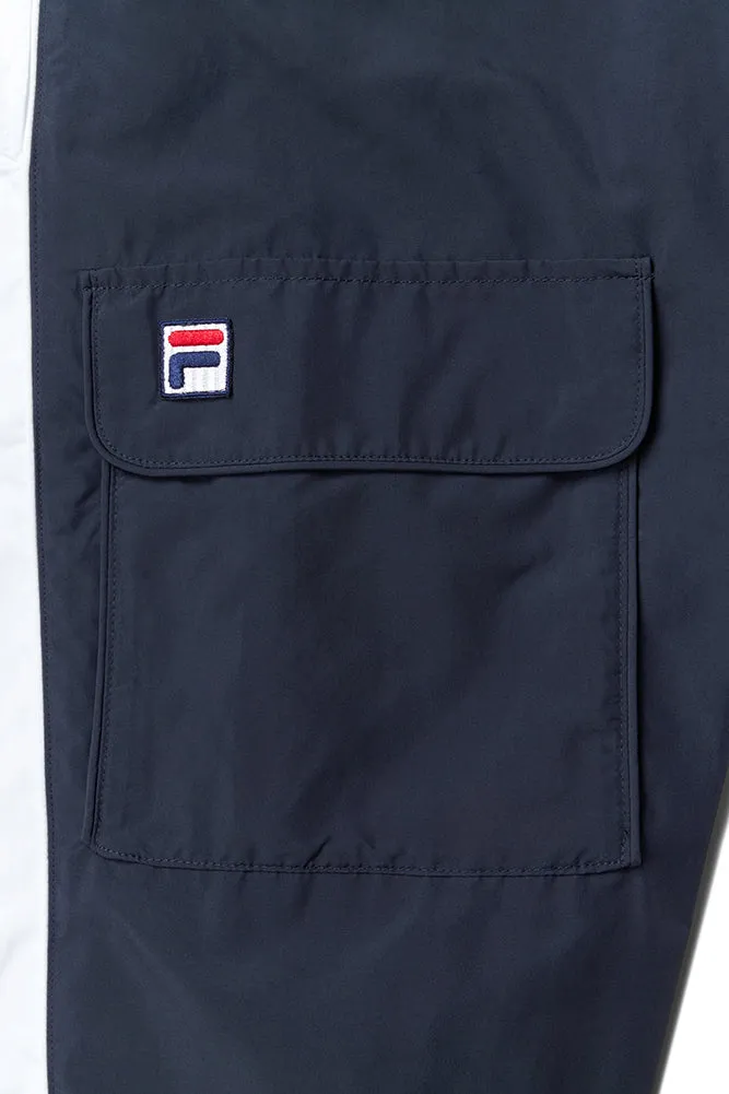 Fila Peacoat Bicolor Track Pants With Contrast Sides And Cargo Pockets