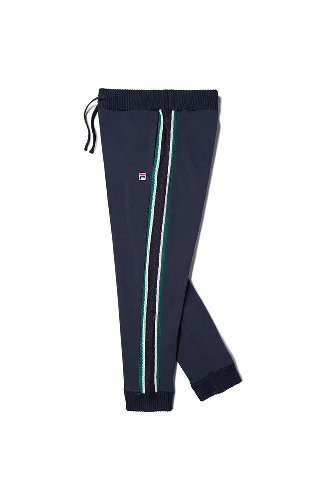 Fila Peacoat Cuffed Sweatpants With Knitted Side Details