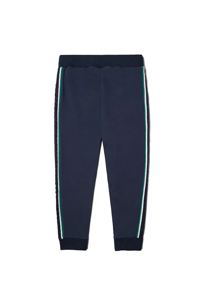Fila Peacoat Cuffed Sweatpants With Knitted Side Details