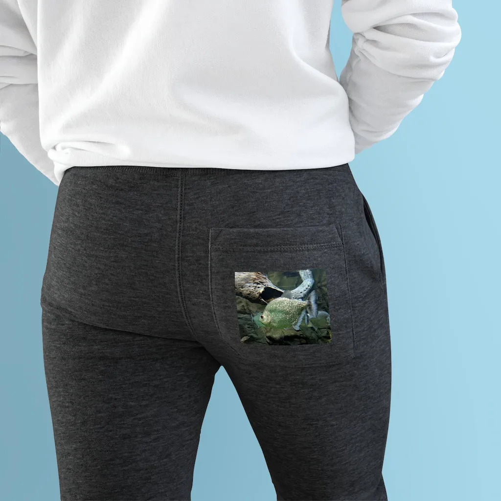 Glitter Green Fish Premium Fleece Joggers