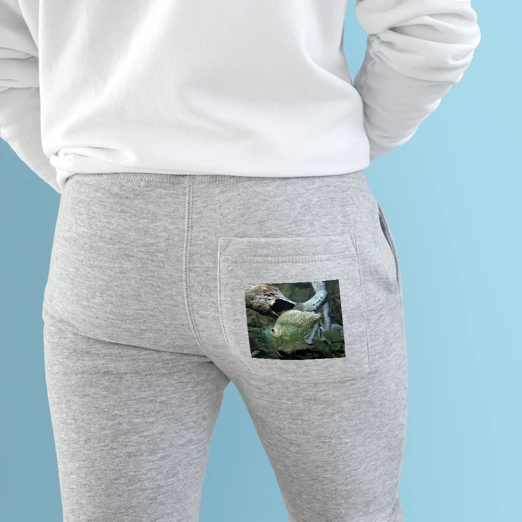 Glitter Green Fish Premium Fleece Joggers