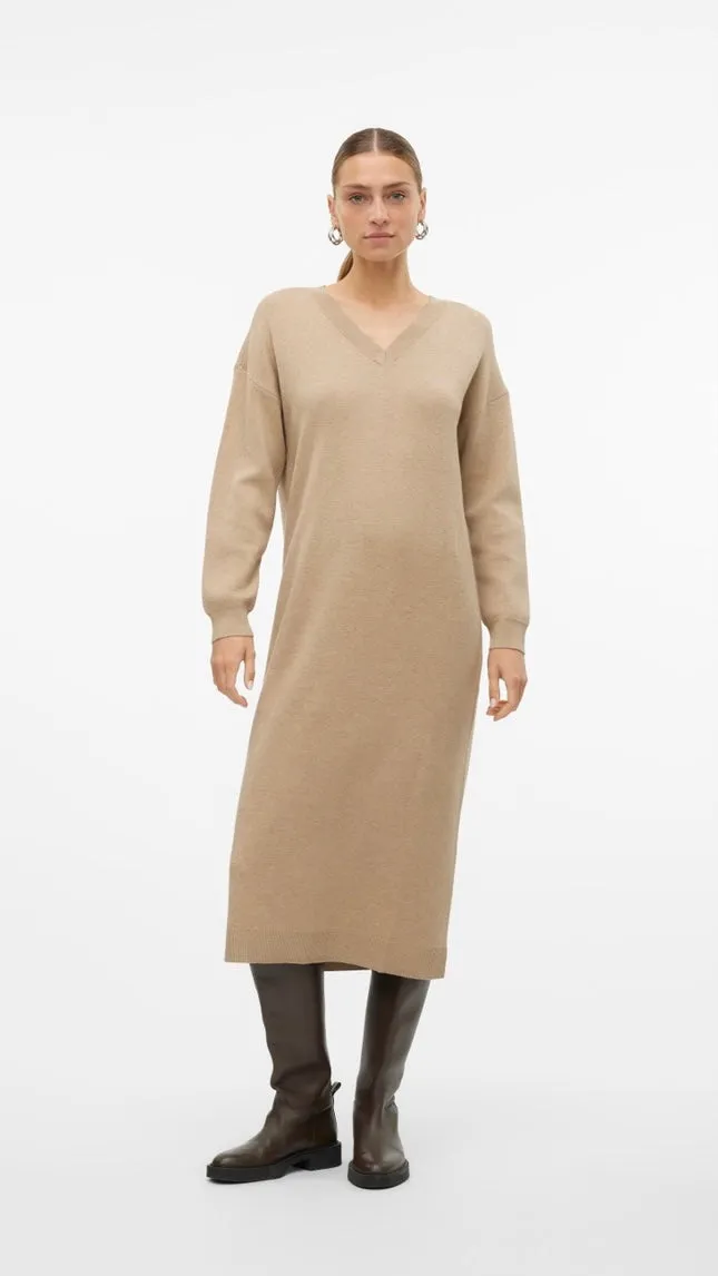 Gold Beige Knit Dress