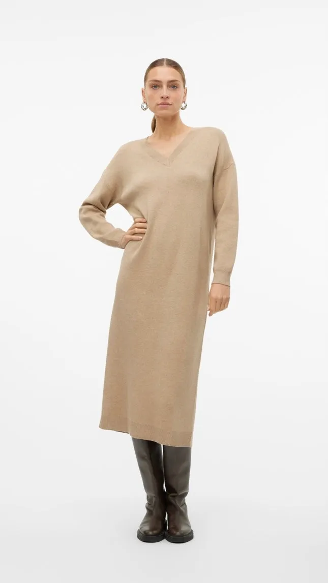 Gold Beige Knit Dress