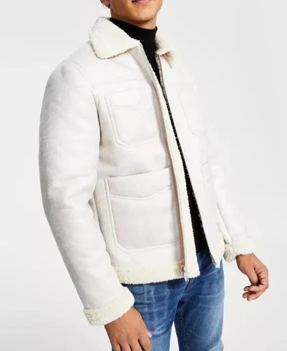 I.N.C. International Concepts MEN's Flynn Fleece Trimmed Zip-Front Jacket