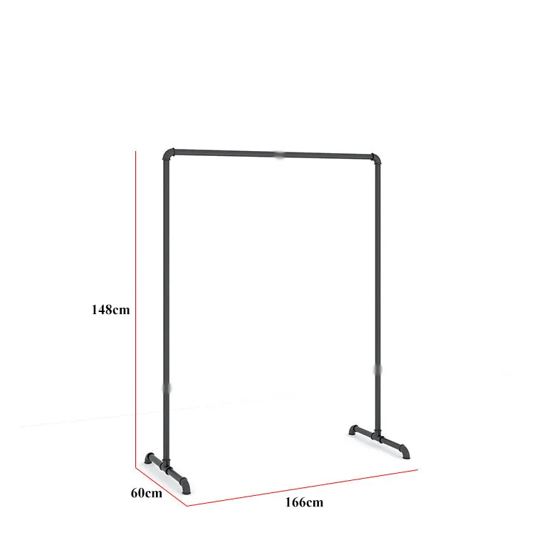 Industrial Pipe Clothing Rack 166(L)X148CM(H)