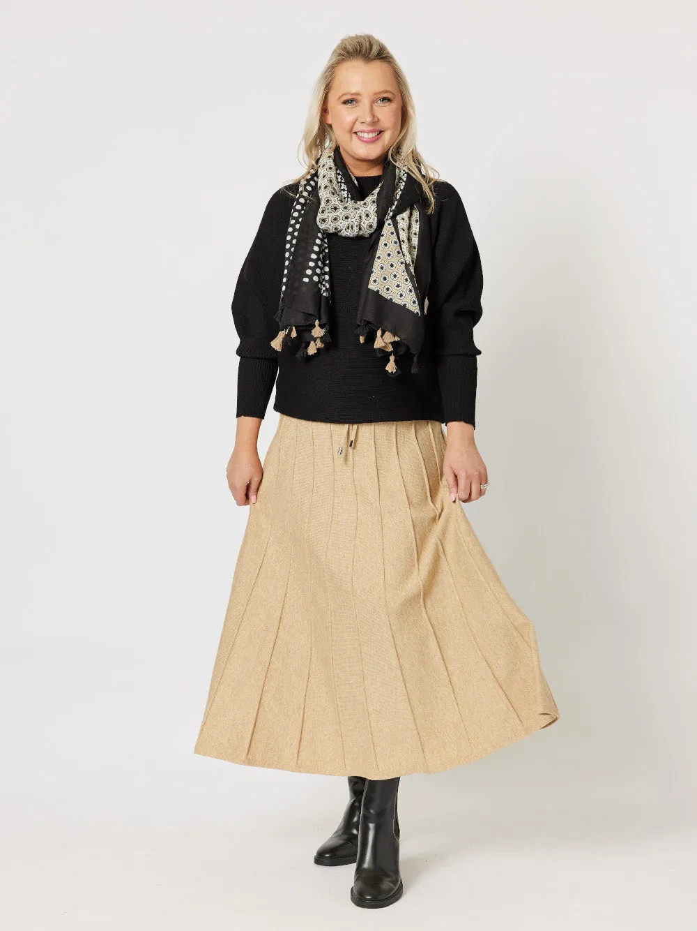 Kate Long Knit Skirt - Caramel