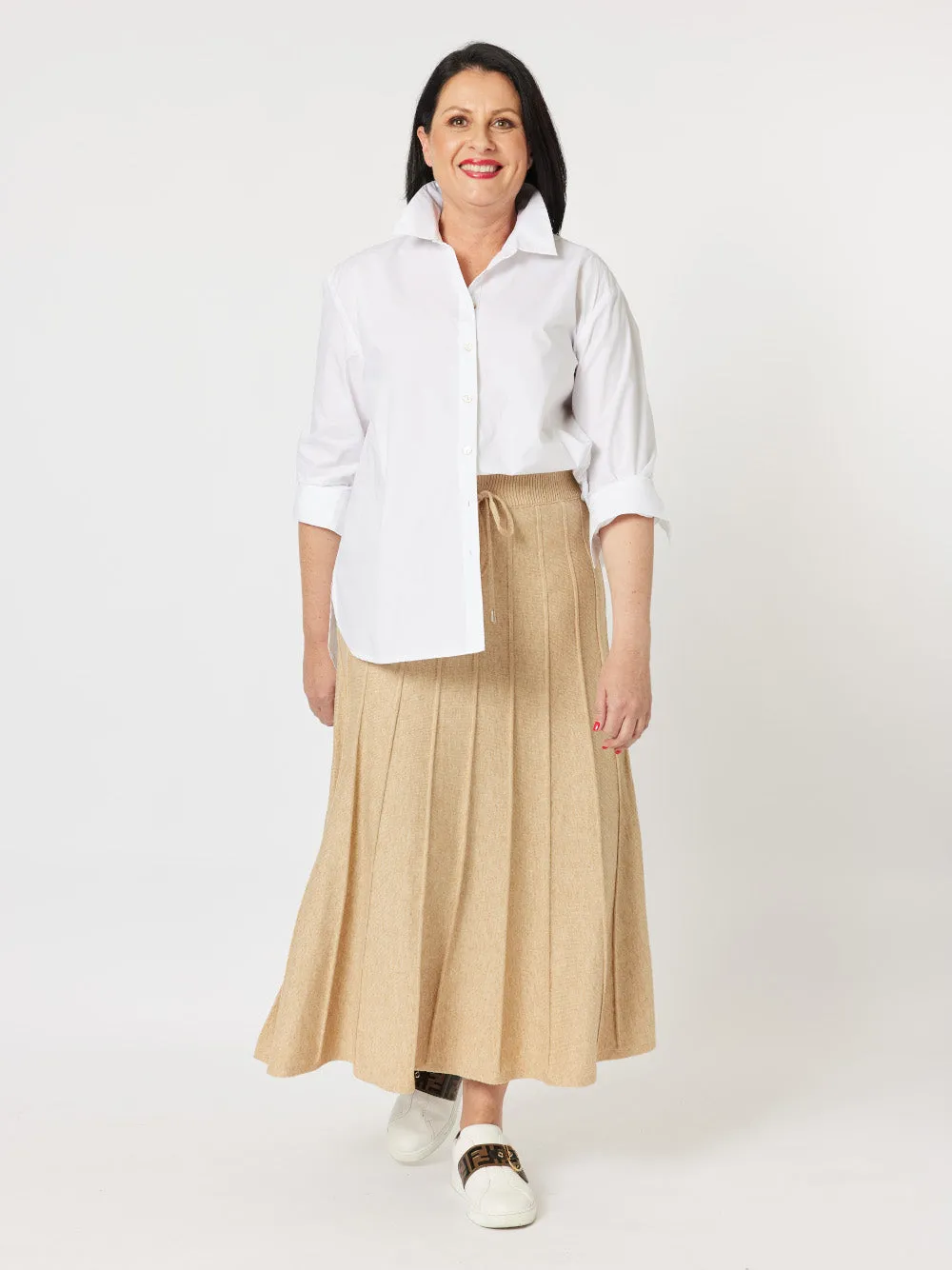 Kate Long Knit Skirt - Caramel