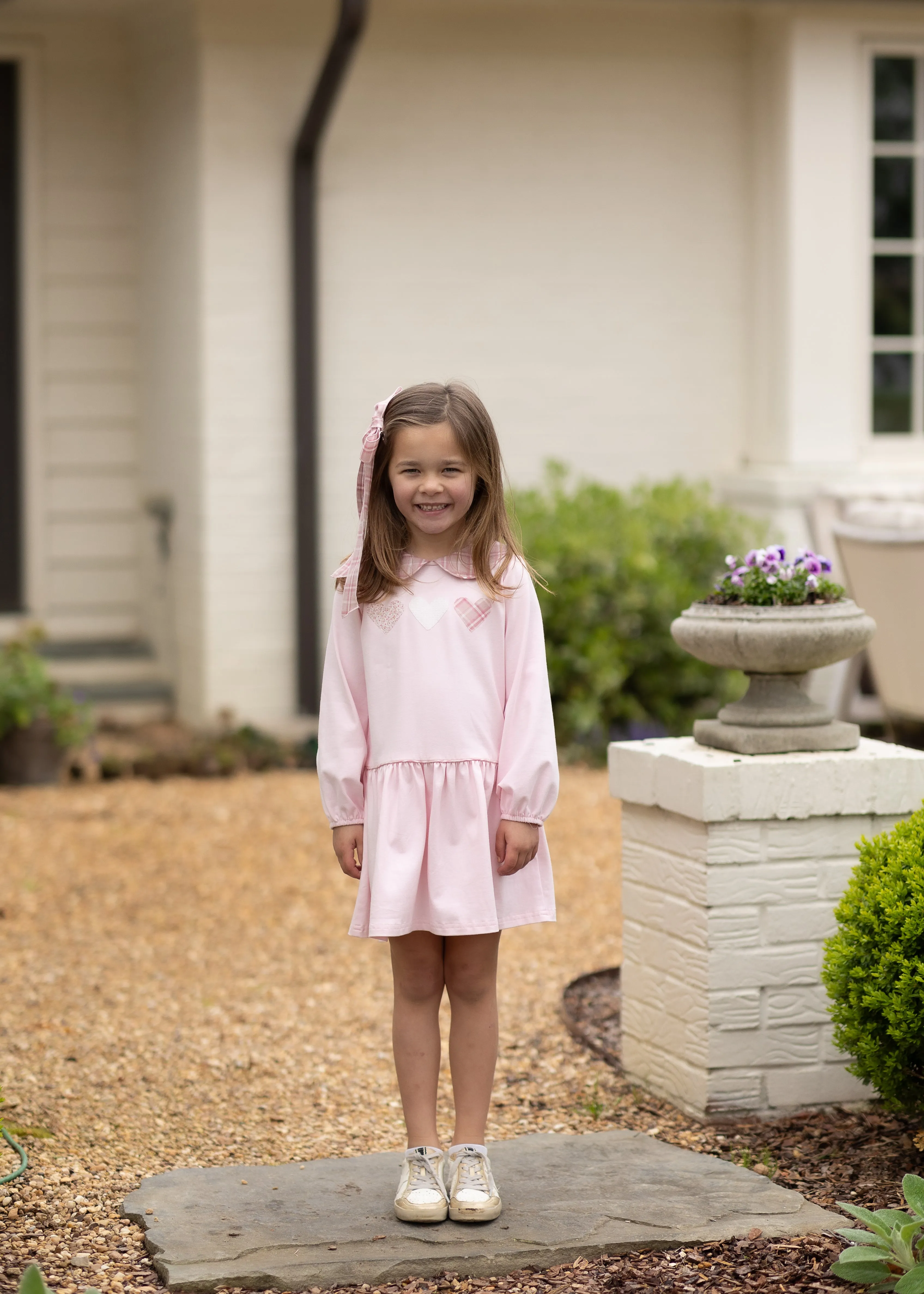 Layton Knit Dress Long Sleeve Basic in Light Pink Knit