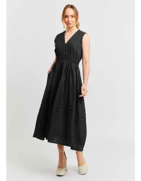 Lucia Linen Dress Black