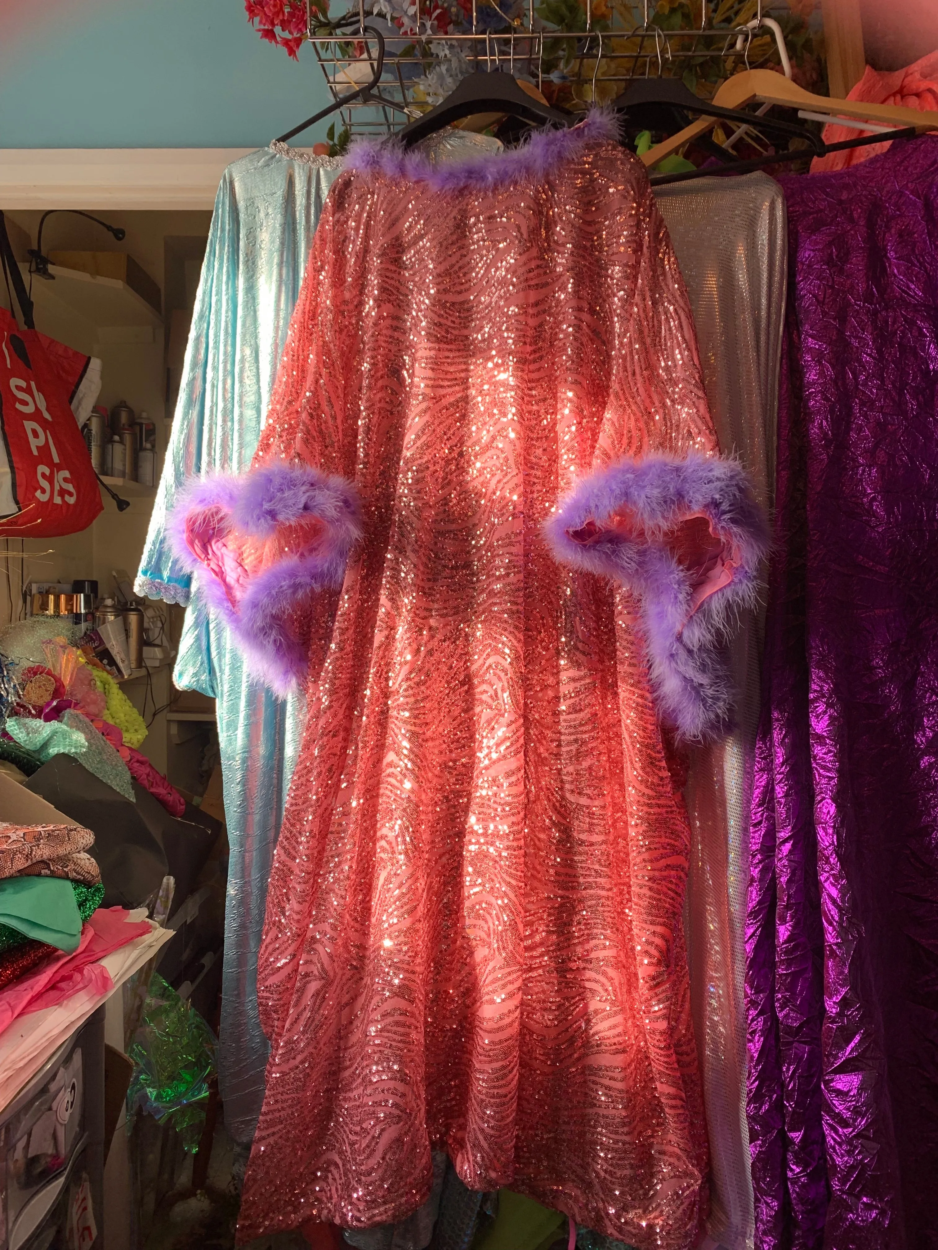 Marabou Sparkles Sequin Kaftan - Free Size