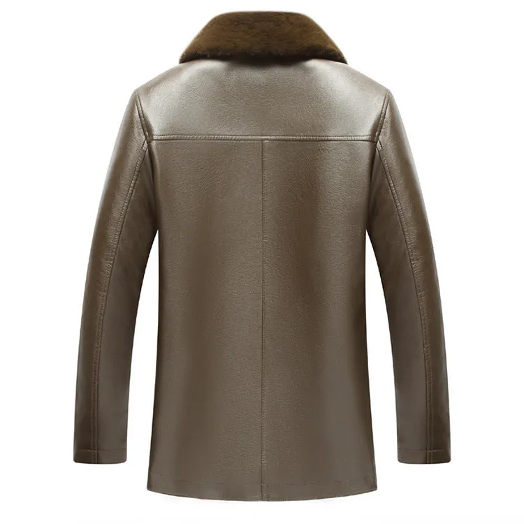 Men's Winter Warm Fur Collar Plush Jacket