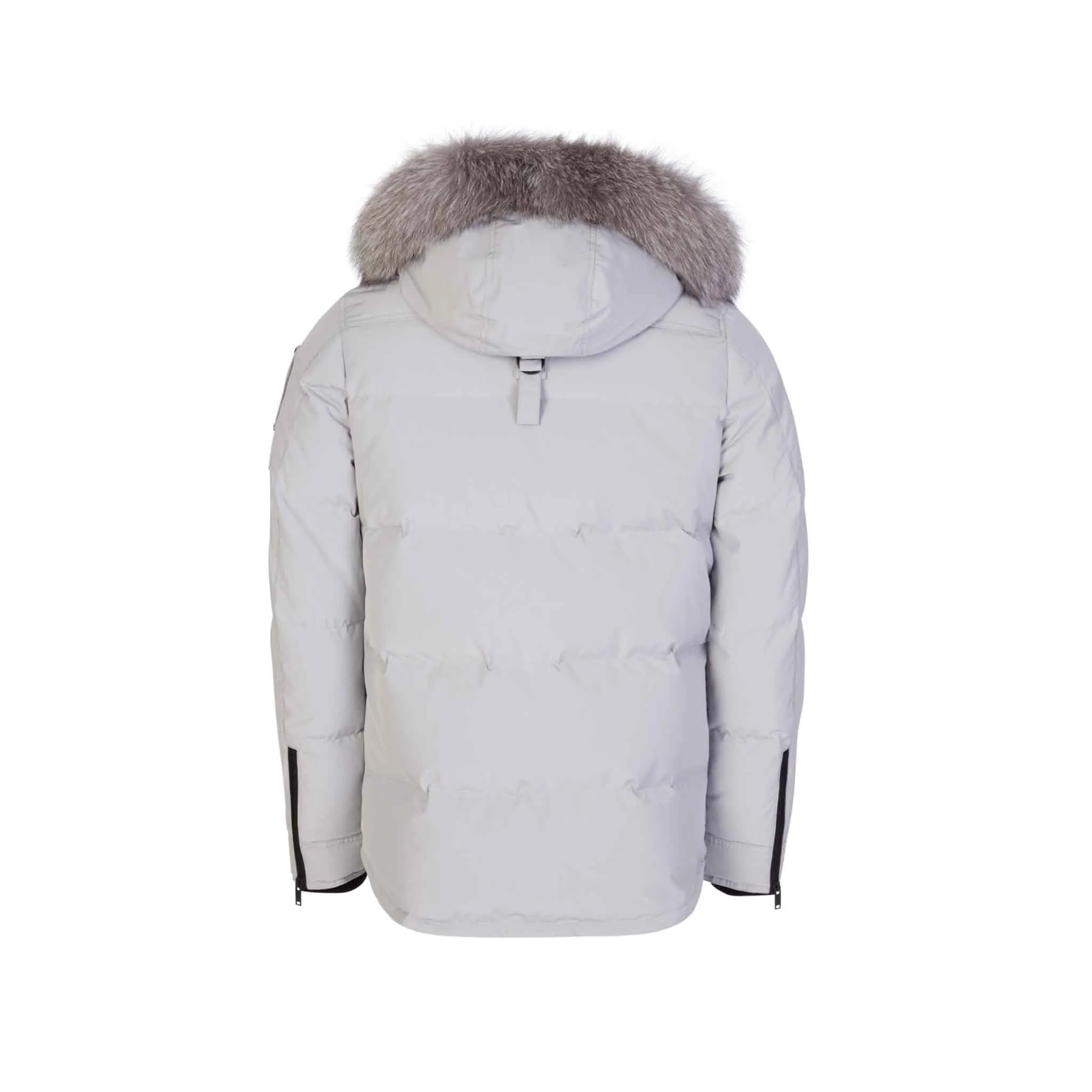 Moose Knuckles Mens Round Island Jacket in Grey Birch/ Frost Fur