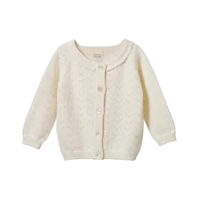 Nature Baby Piper Cardigan Natural Pointelle