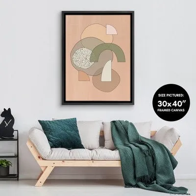New - Americanflat - 8x12 Floating Canvas Black - Neutral Minimalist Watercolor 3 by The Print Republic