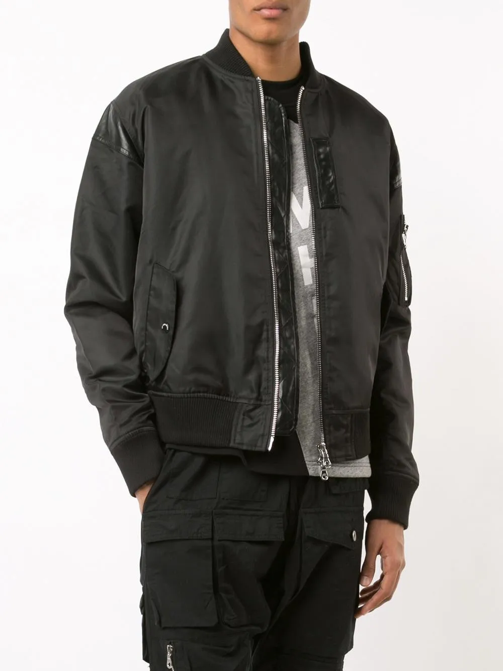 NYLON PARACHUTE BACKPACK BOMBER JACKET