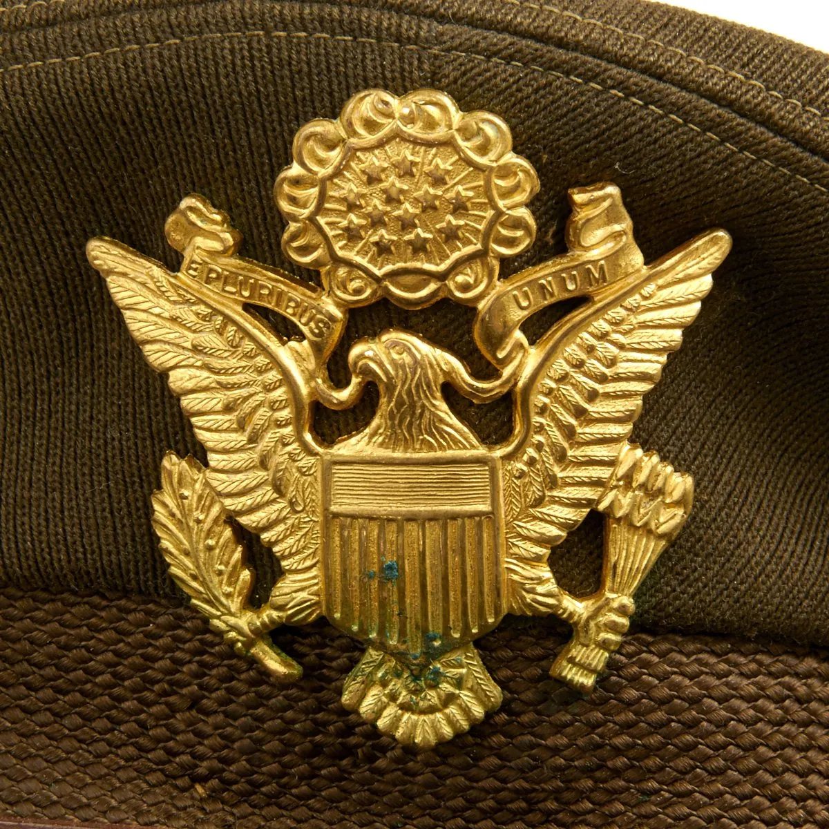 Original U.S. WWII USAAF Officer OD Green FLIGHT ACE Crush Cap With Rear Chin Strap - Size 7 1/4