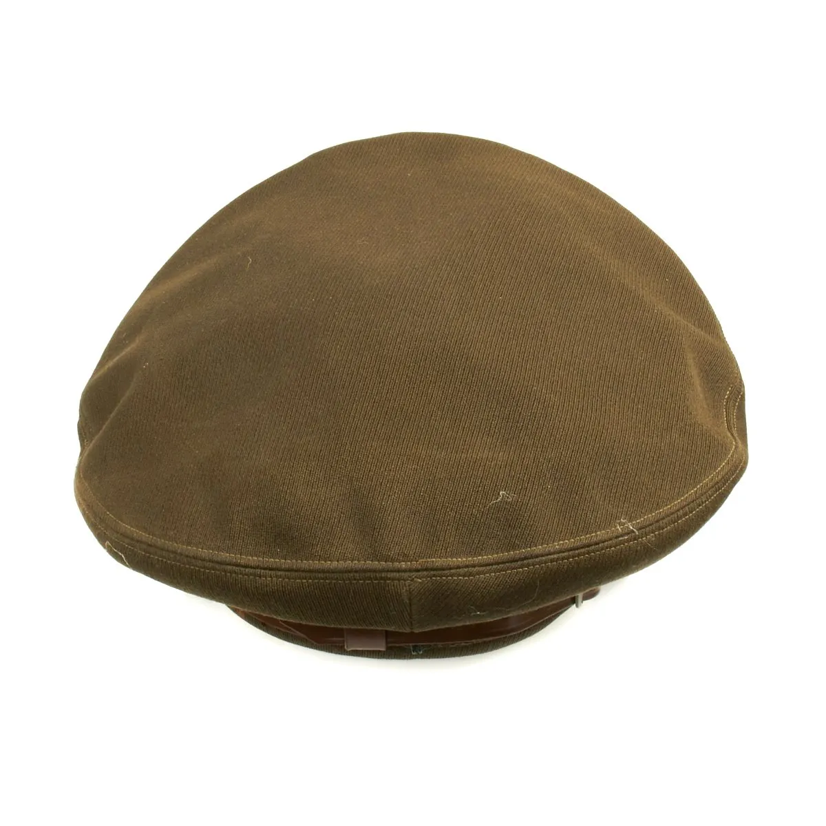 Original U.S. WWII USAAF Officer OD Green FLIGHT ACE Crush Cap With Rear Chin Strap - Size 7 1/4