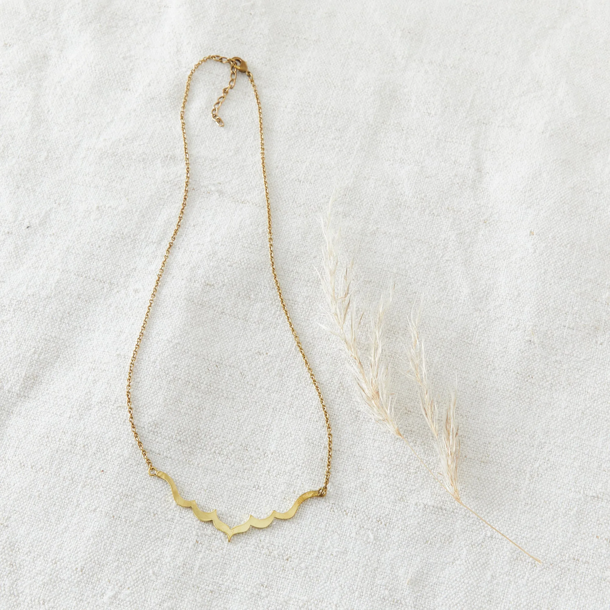 PANGA Handmade Minimalist Brass Clavicle Necklace