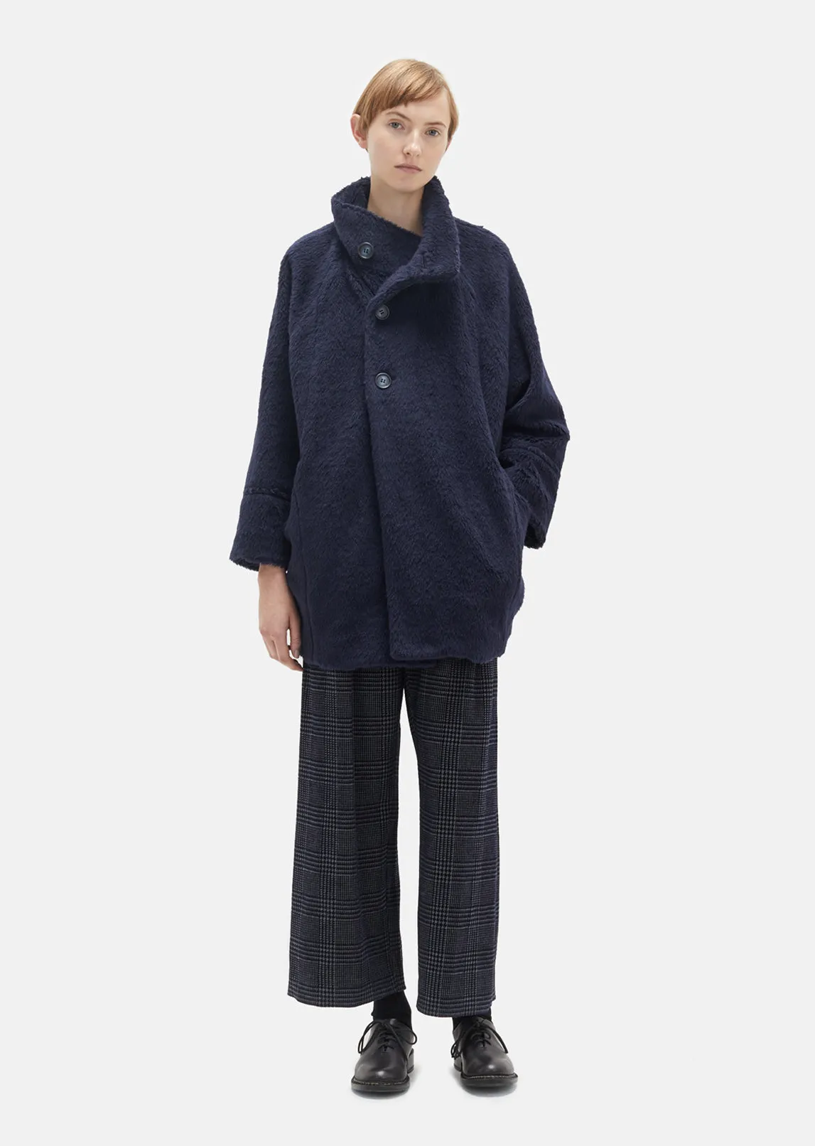 Pile Fur Stand Collar Coat