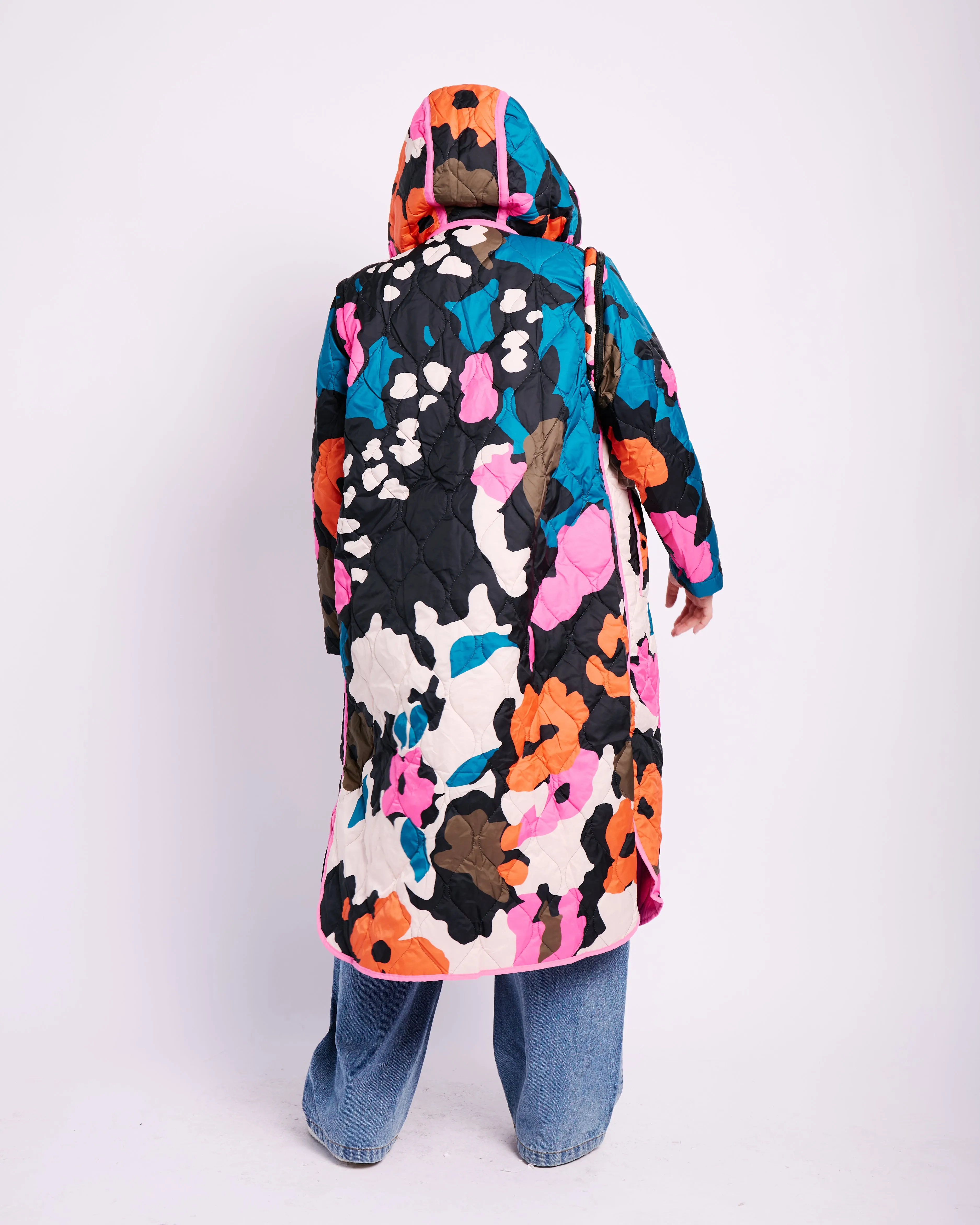Quilted Puffer in Abstract Floral